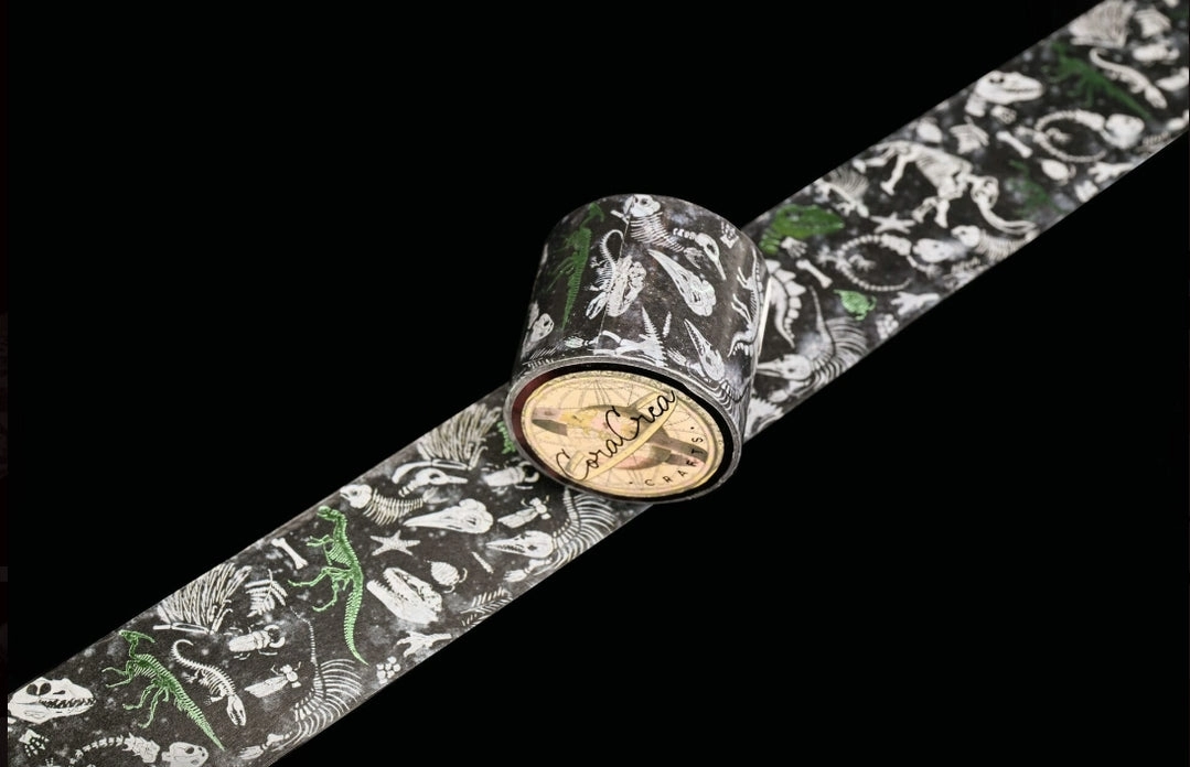 Dinosaurs Foil Washi Tape solid bright