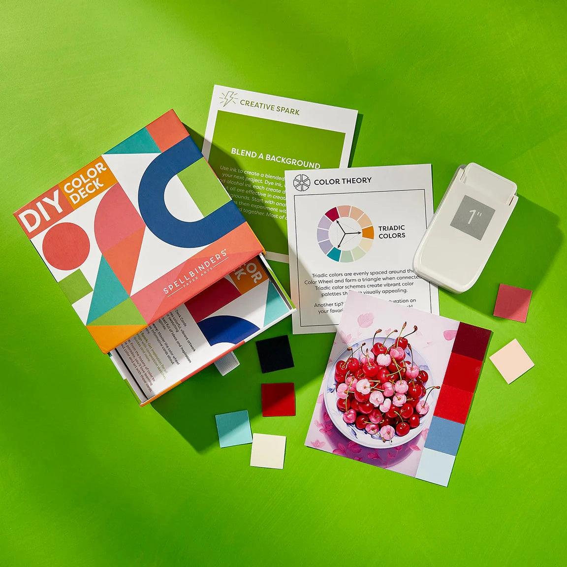 valuable essential Diy Color Deck Builder Bundle - Box, Cards, 1" Paper Punch And Cardstock