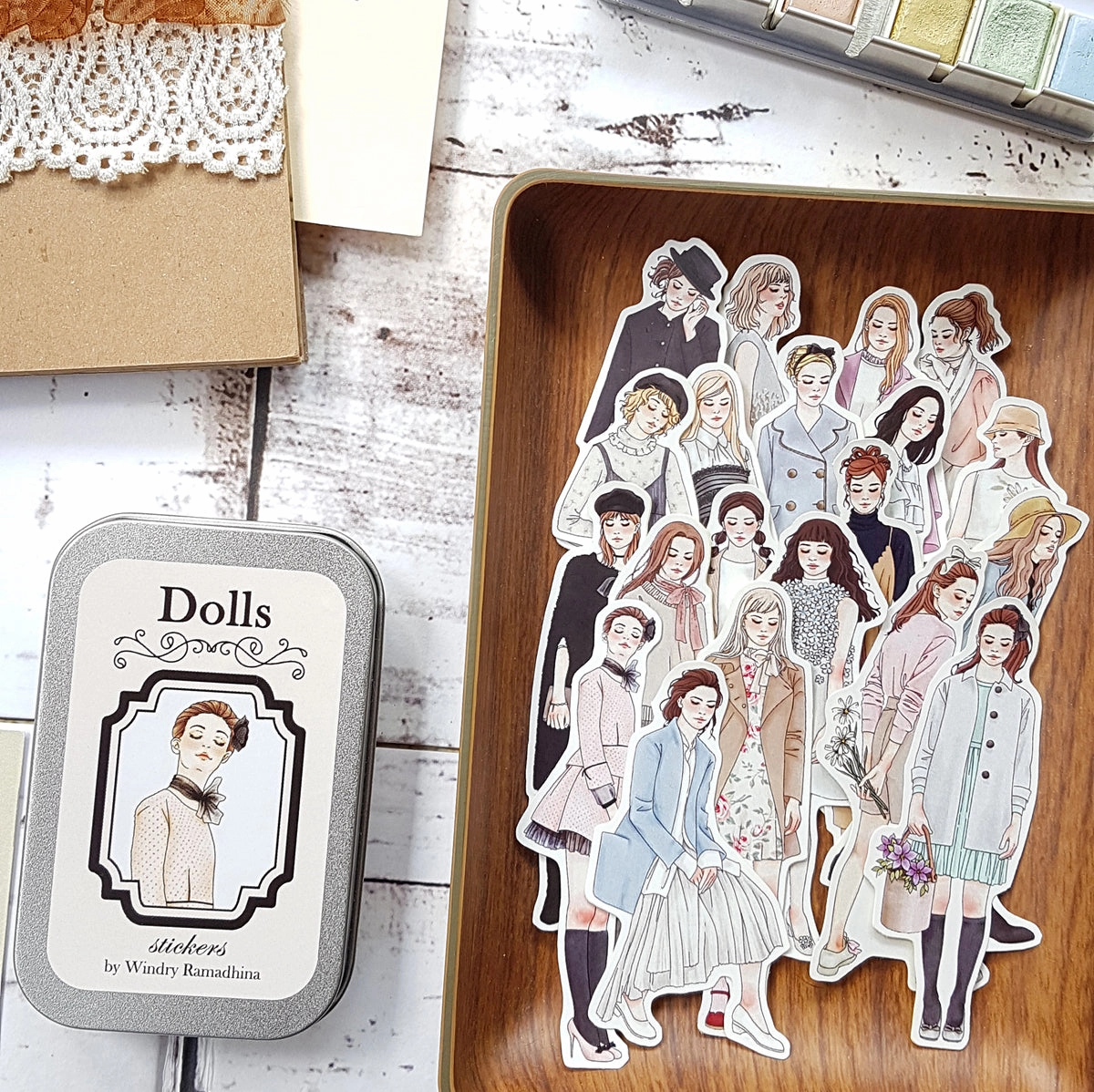 locking affordable Dolls Girls Stickers In Tin Windry Ramadhina