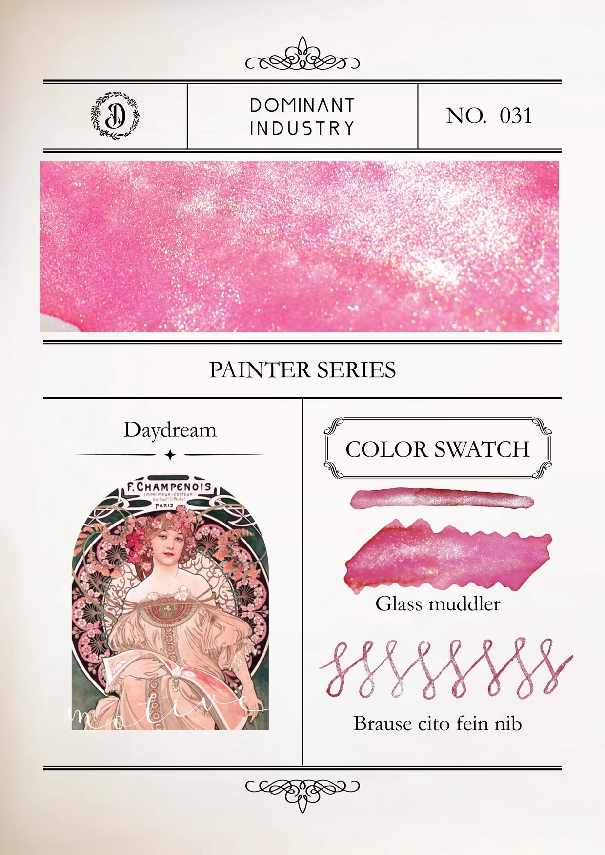 Dominant Industry Pearl Ink 25Ml - Painter Series - Daydream durable short