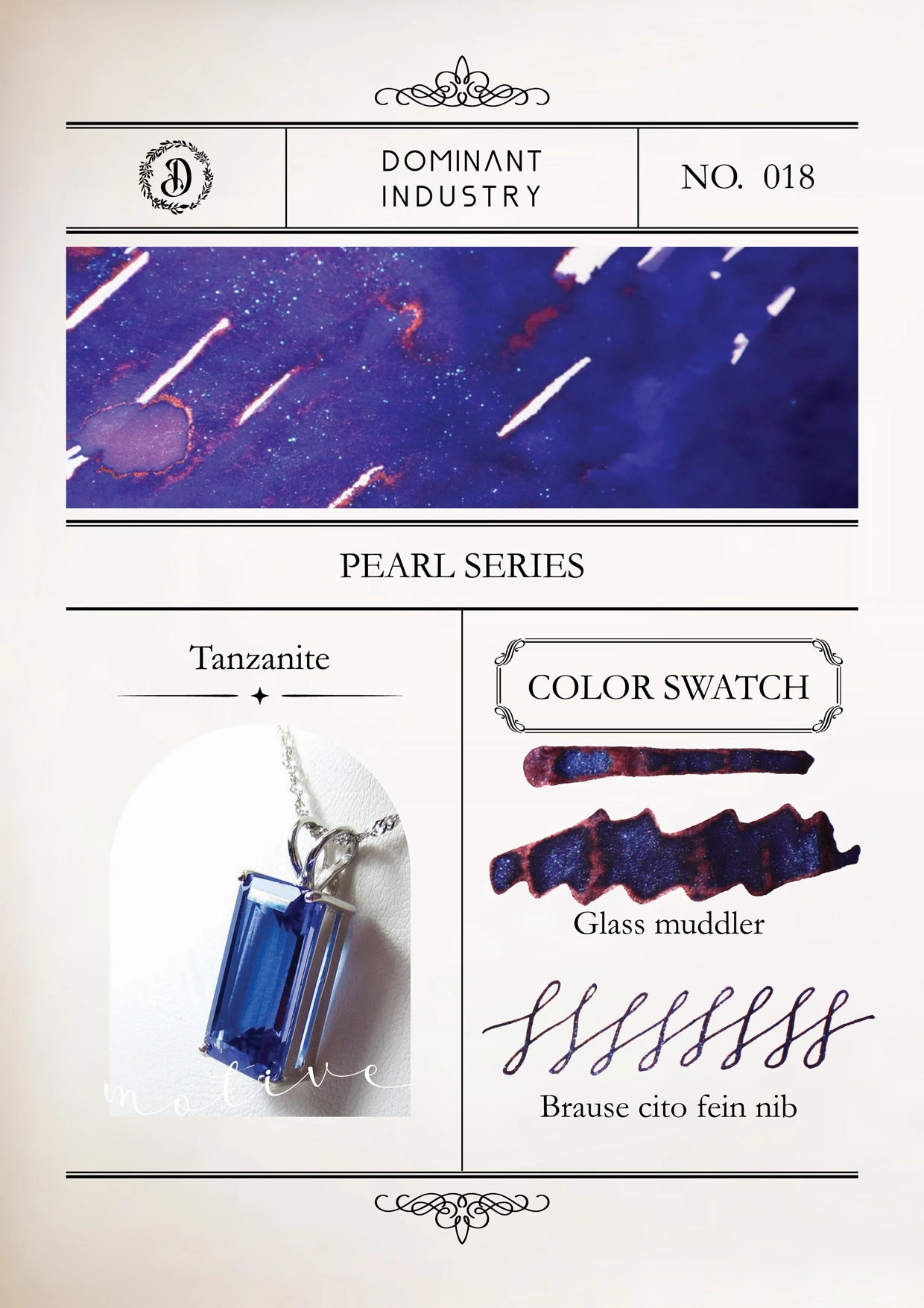 sealed matte Dominant Industry Pearl Ink 25Ml - Tanzanite