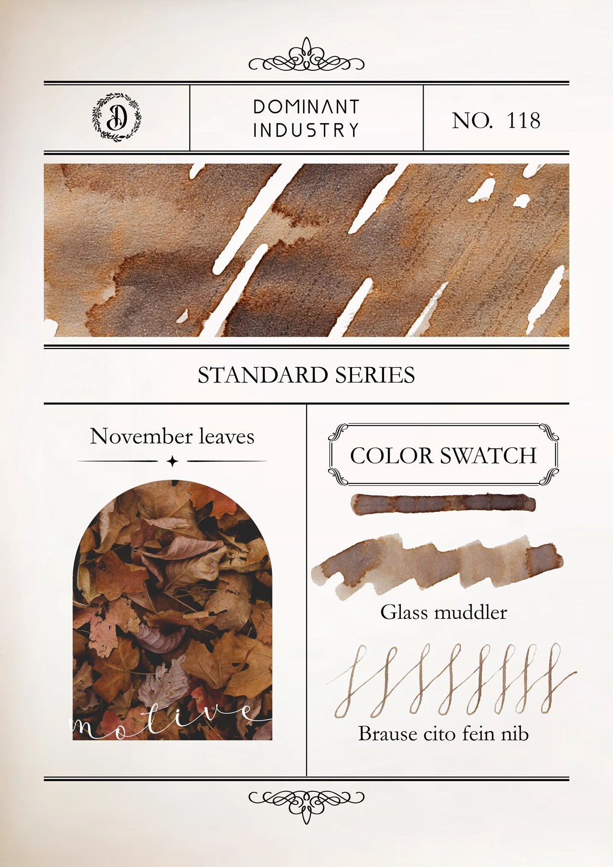 Dominant Industry Standard Ink 25Ml - November Leaves round springloaded