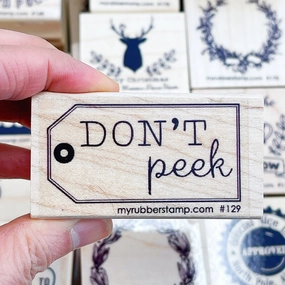 Don'T Peek Tag Rubber Stamp solid