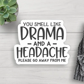 retro Drama Headache Vinyl Sticker