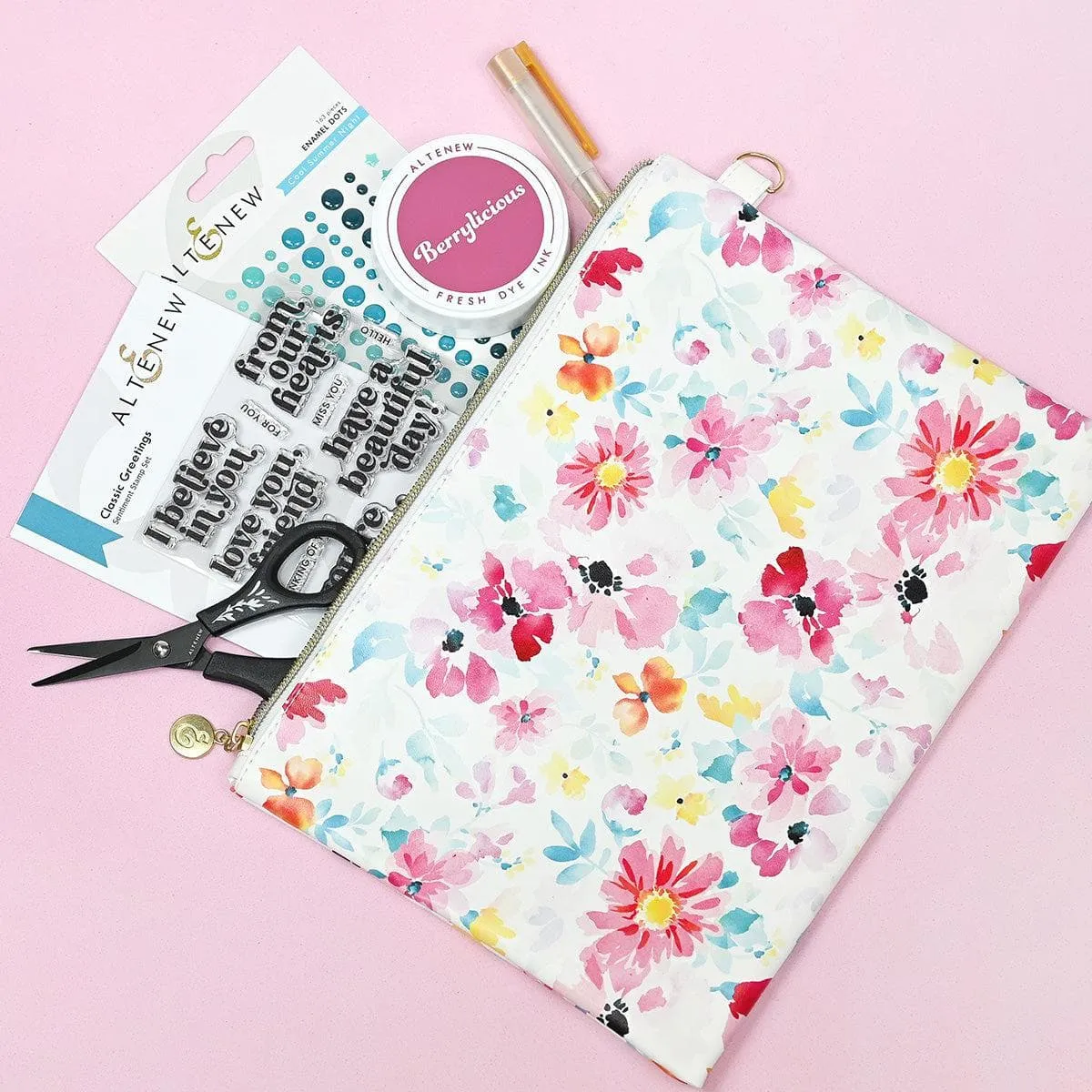 metallic bestselling Dreaming In Watercolor Zipper Pouch (280Mm X 195Mm)