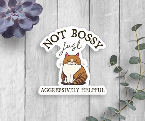 reliable eco Bossy Cat Vinyl Sticker