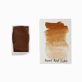 Burnt Red Ochre Pr102 - Artist Grade Handmade Honey Based Watercolor Paint Full Pan 3.2Ml ergonomic neutral