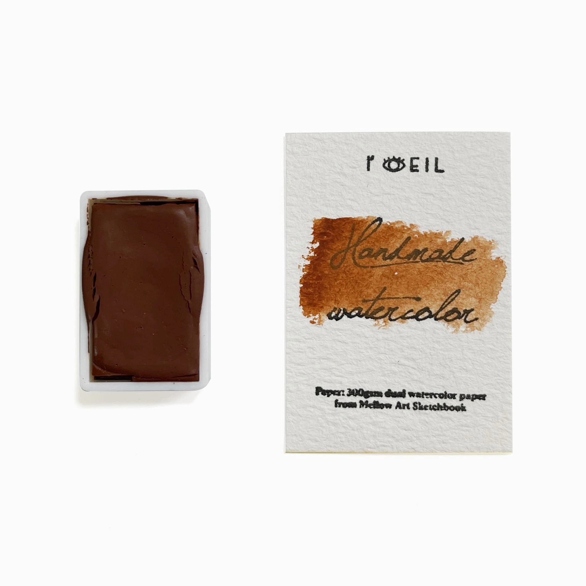 vintage Burnt Red Ochre Pr102 - Artist Grade Handmade Honey Based Watercolor Paint Full Pan 3.2Ml