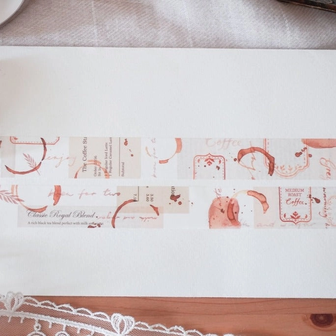 elegant magnetic Coffee Date Washi Tape