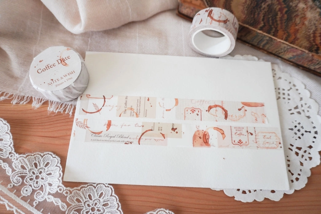 Coffee Date Washi Tape organic