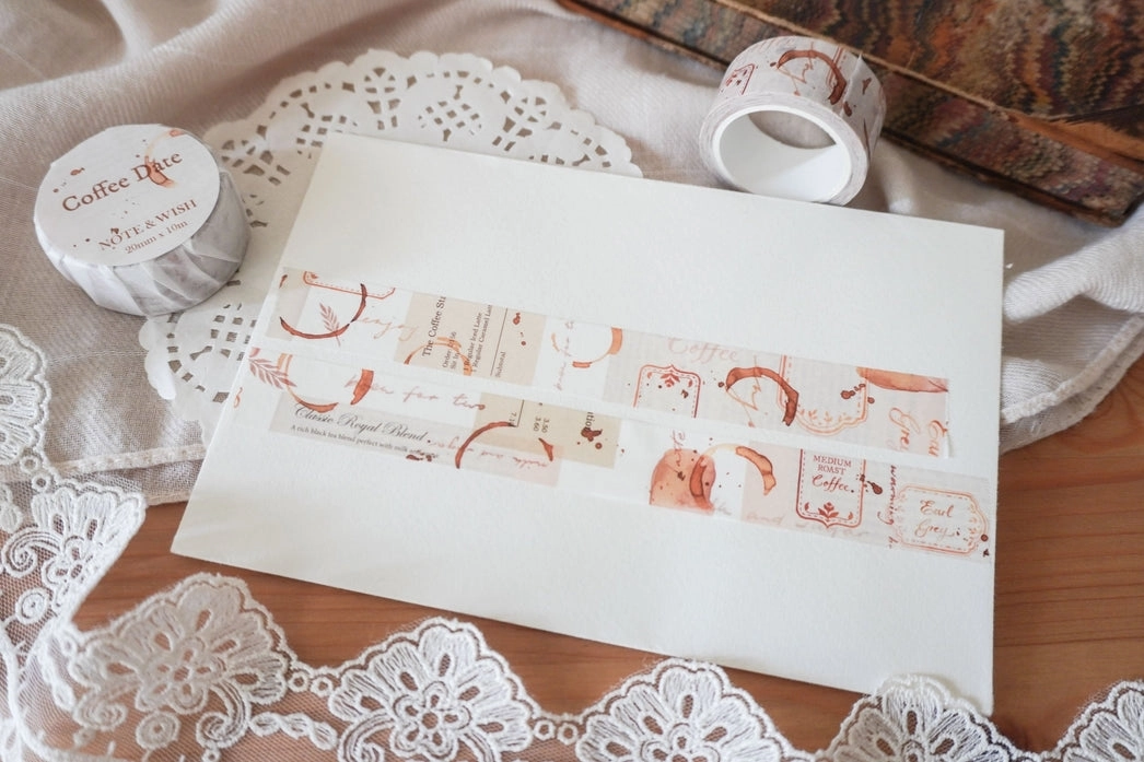 Coffee Date Washi Tape rubber metallic