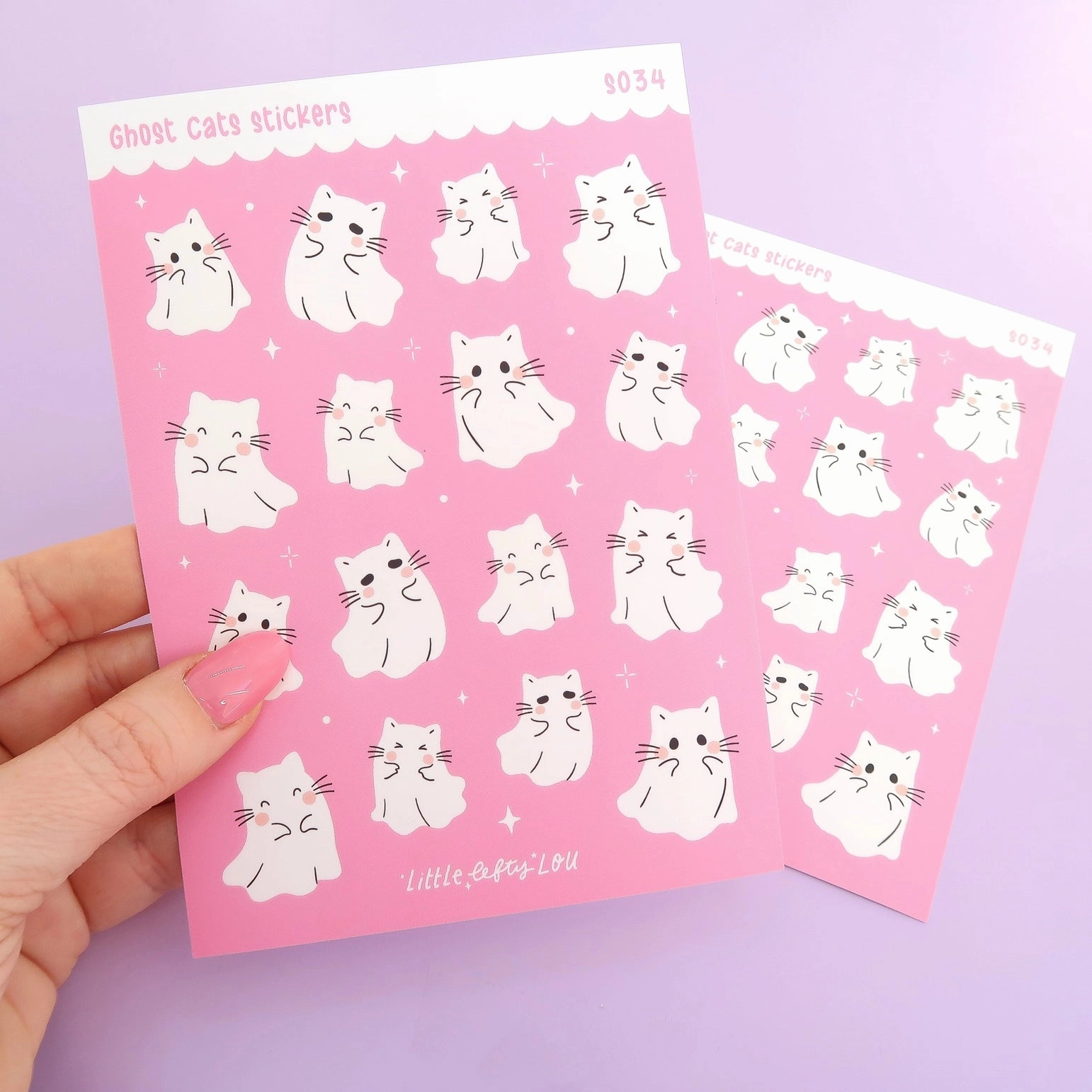 Ghost Cats Waterproof Stickers matte