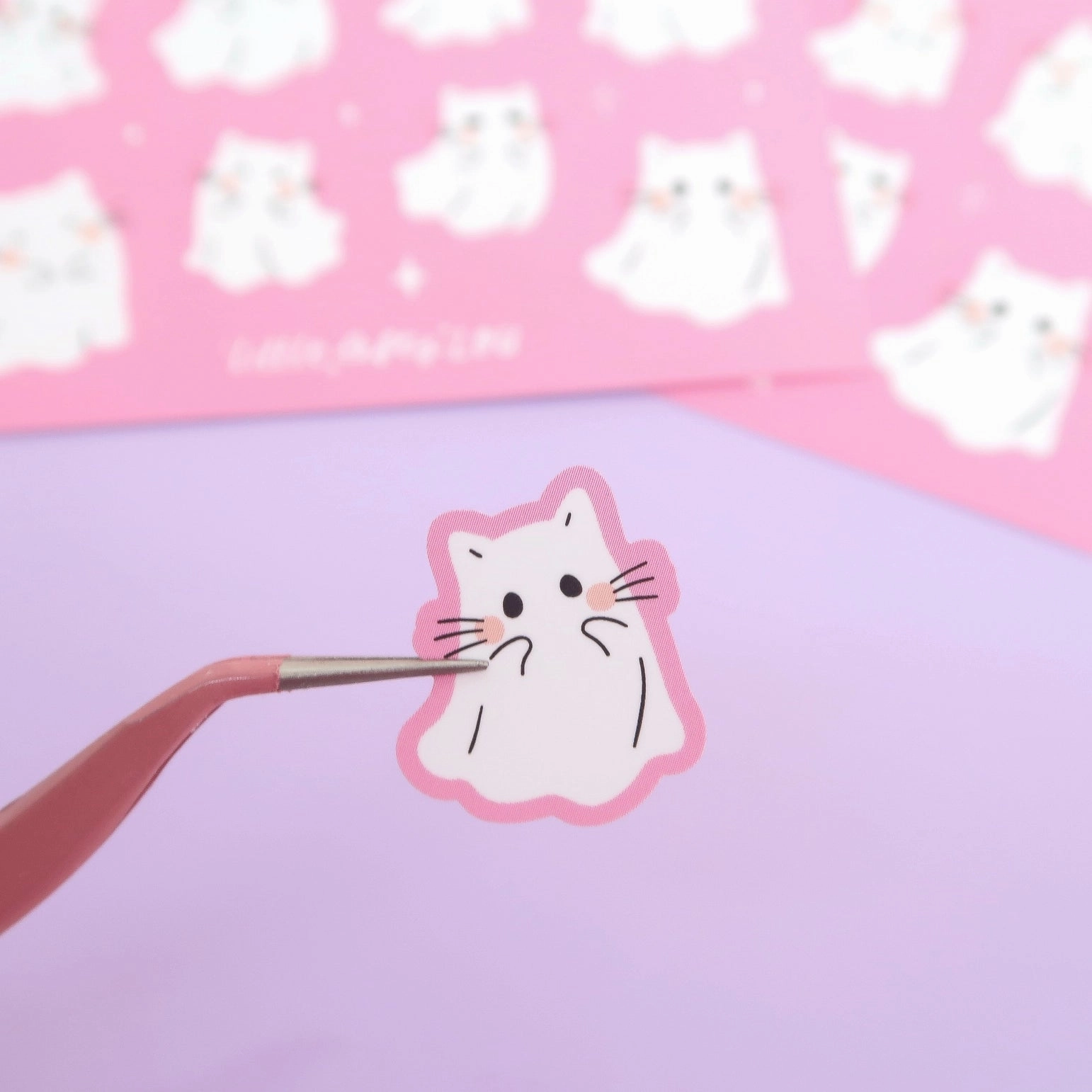 Ghost Cats Waterproof Stickers set