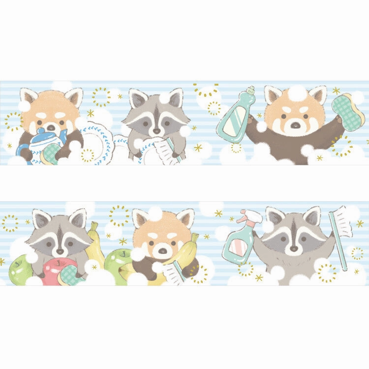 collectible springloaded Milina Love Red Panda & Raccoon Washi Tape