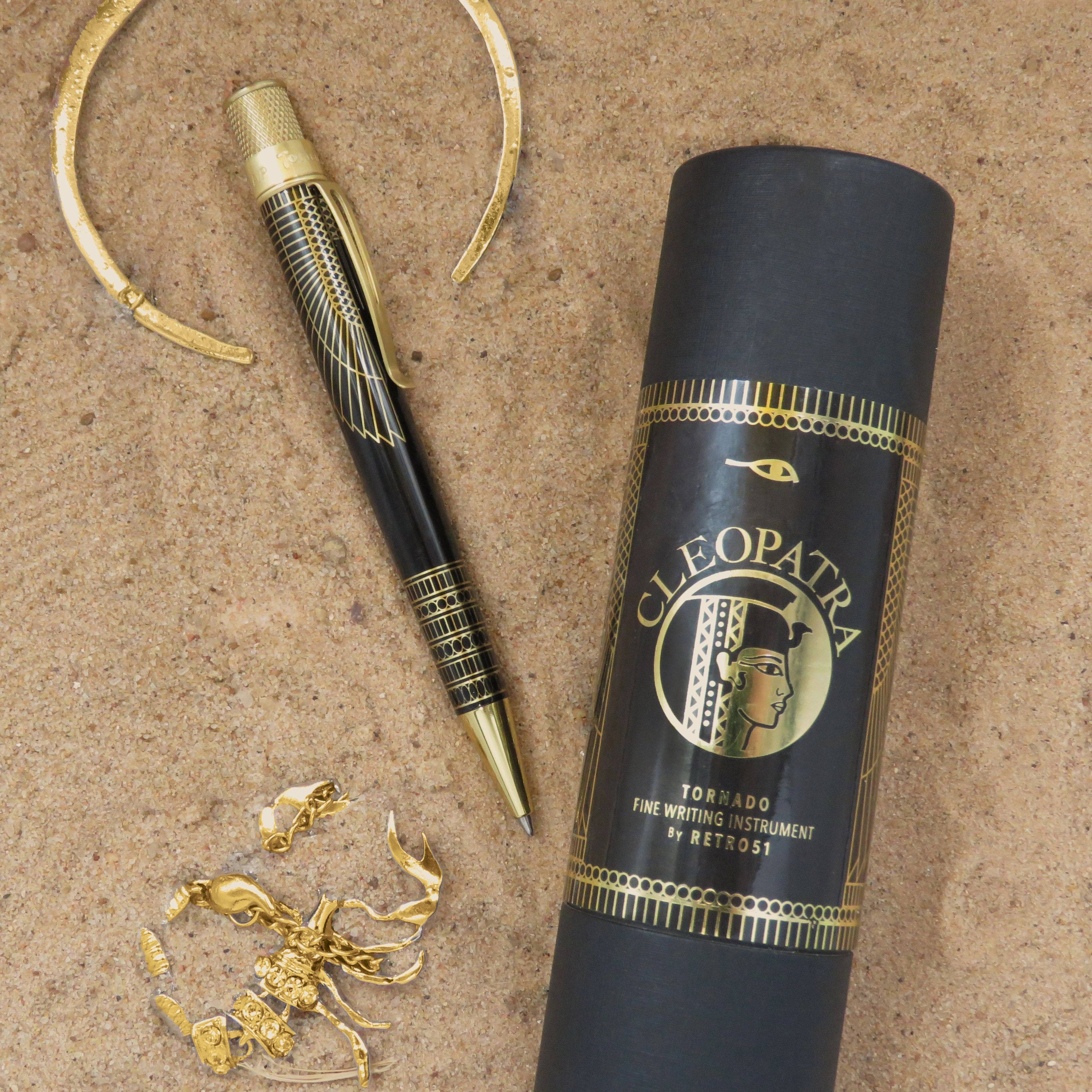 Retro 1951 Tornado Metalsmith Cleopatra Rollerball Pen mini