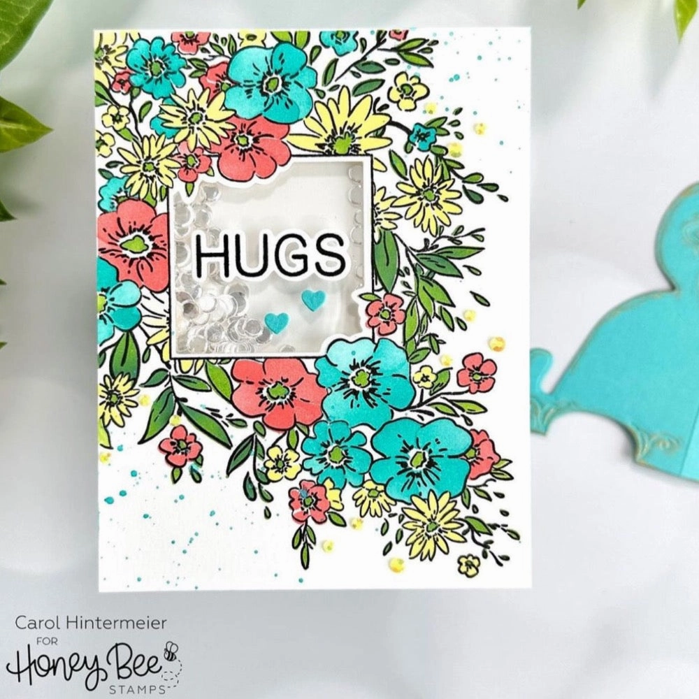 muted Squared Spring Florals - 6X8 Stamp Set