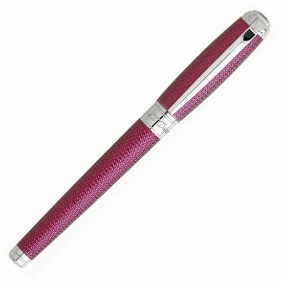 St Dupont Line D Firehead Guilloche Amethyst Rollerball Pen narrow