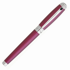 St Dupont Line D Firehead Guilloche Amethyst Rollerball Pen narrow