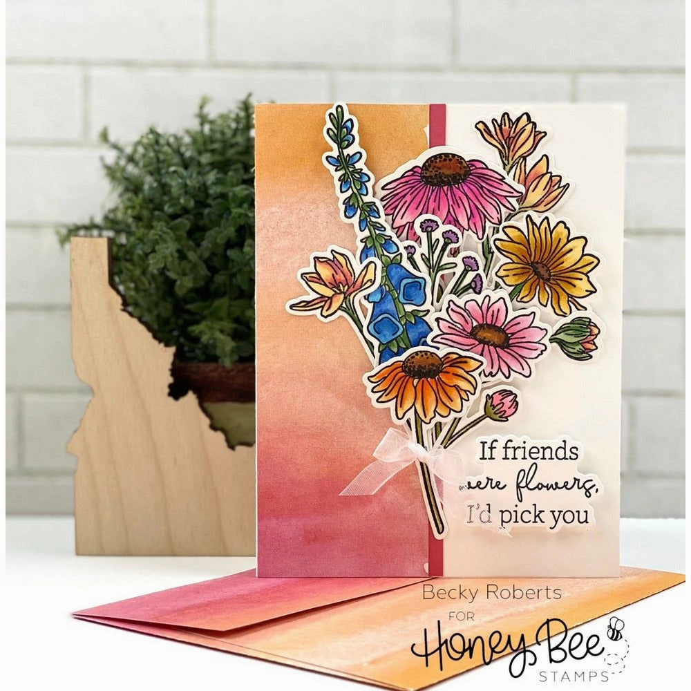 retro Wildflowers - 6X8 Stamp Set