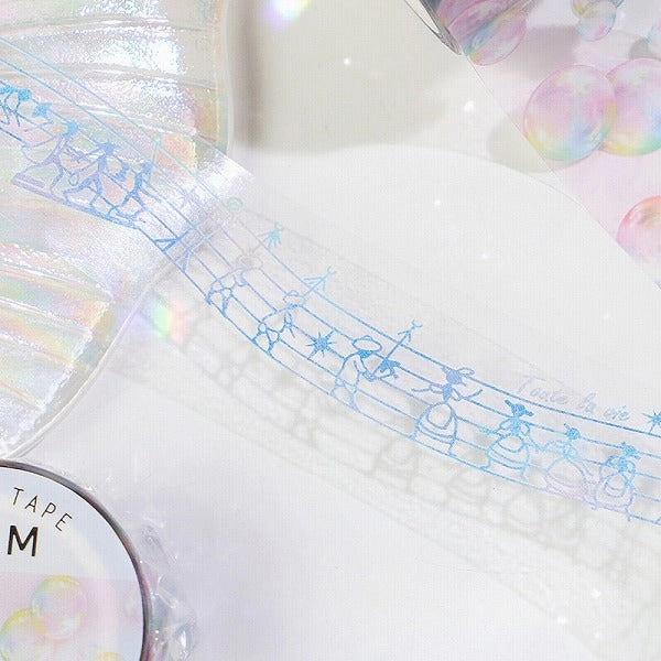 retro lasting Dwarfs' March Music Notes Pet Clear Tape