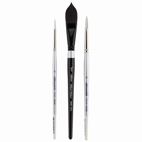 quickdry shockproof Black Velvet & Silverwhite Set Of 3 Brushes Susan Louise Moyer Basic