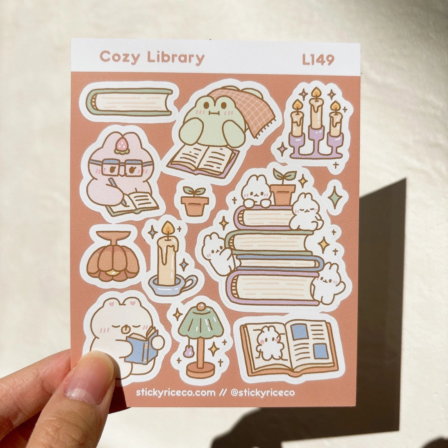 Cozy Library Sticker Sheet vegan original