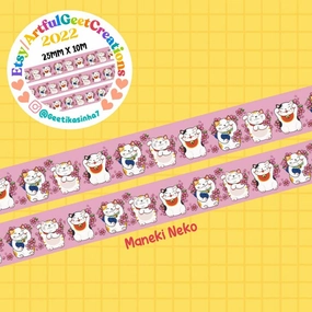 expandable Maneki Neko Washi Tape
