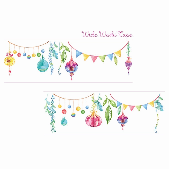 muted Ornaments Vines Washi Tape ? Floral Holidays Ornament