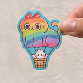 sturdy Stickyriceco Vinyl Sticker - Bunnymobile Hot Air Balloon