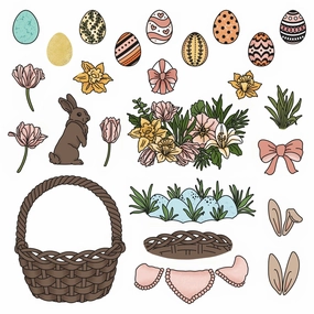 fiber Easter Basket Builder - 6X8 Stamp Set - Retiring