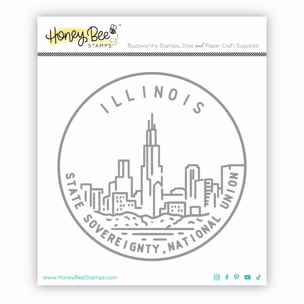50 States Circles - 2X2 Stamp Set - Illinois budget new