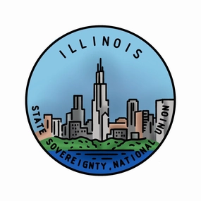 limited 50 States Circles - 2X2 Stamp Set - Illinois