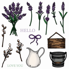 valuable luxury Country Lavender - 6X6 Stamp Set