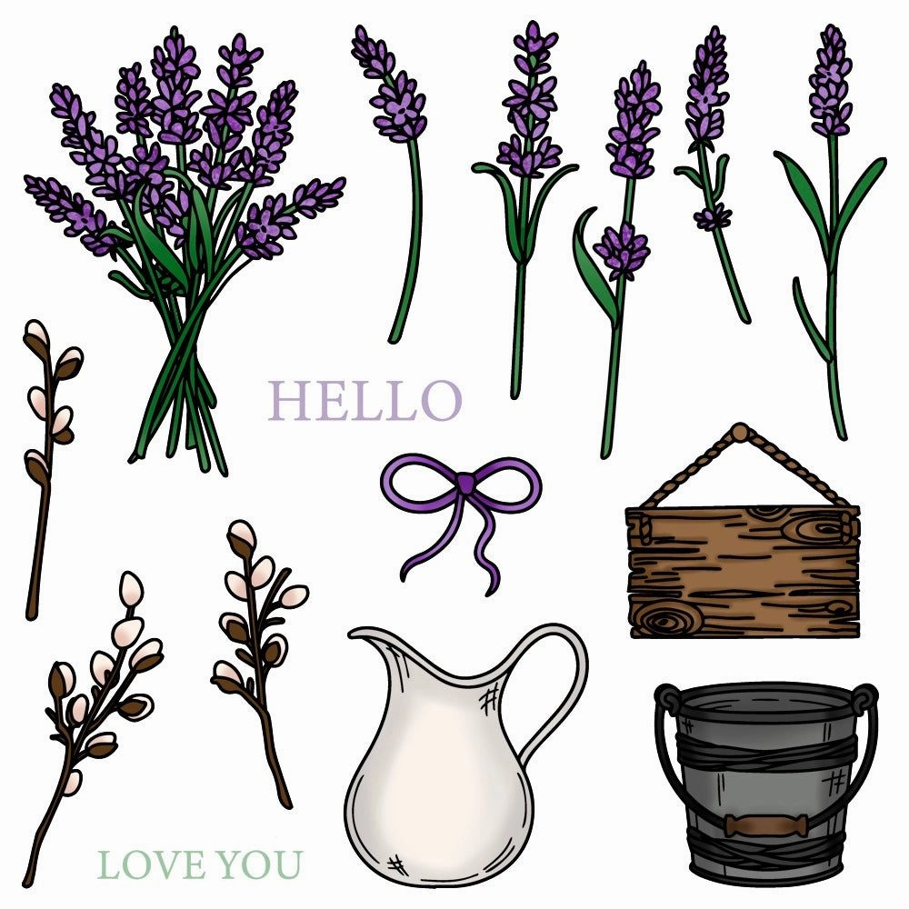 valuable luxury Country Lavender - 6X6 Stamp Set