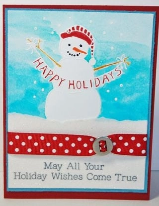 robust Happy Holidays Snowman Stamp