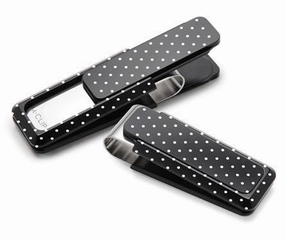 M-Clip Black Solid Slide W/Etched Polka Dots Money Clip waterproof