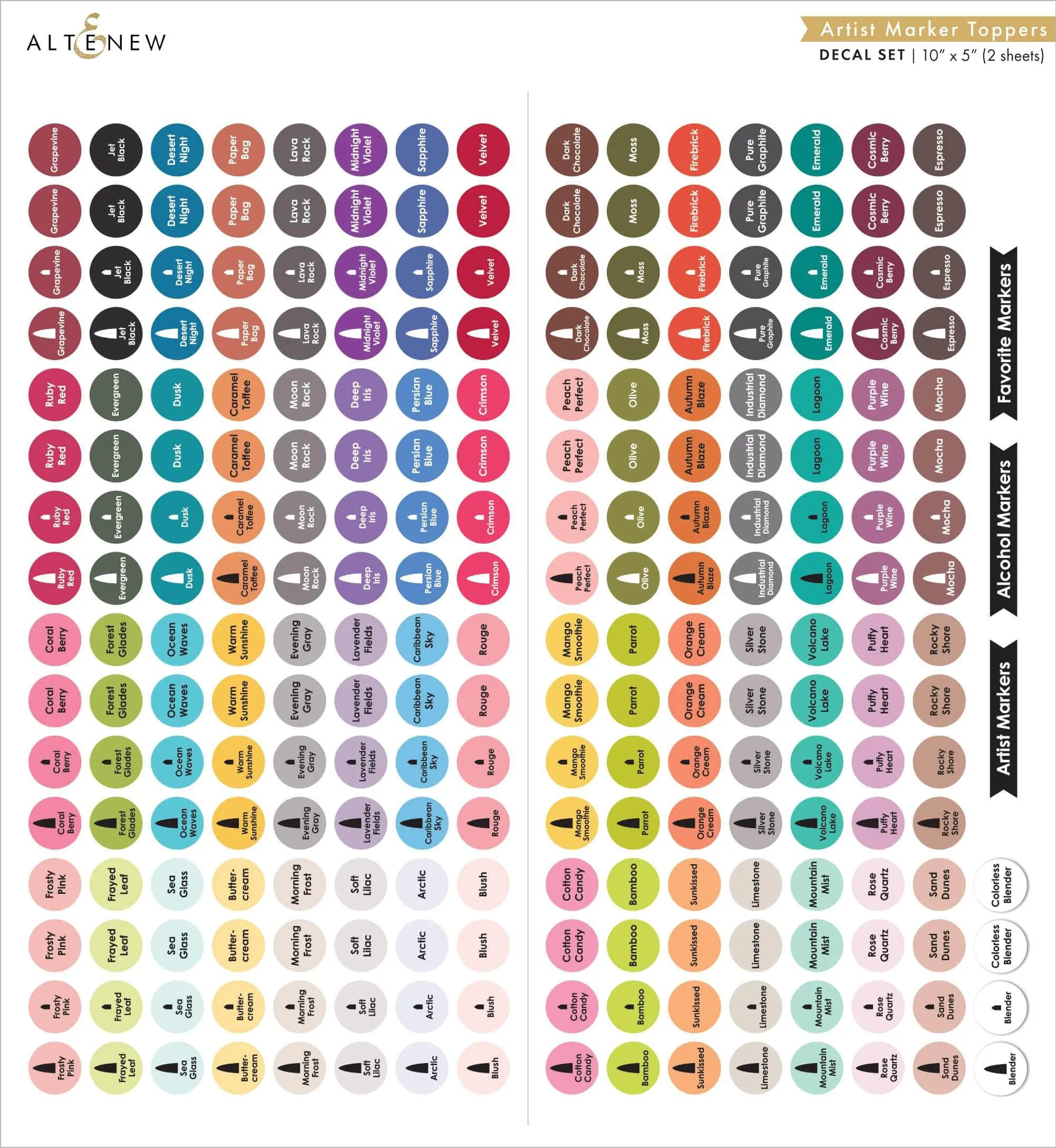 essential Marker Toppers Decal Set - Small (2 Sheets)