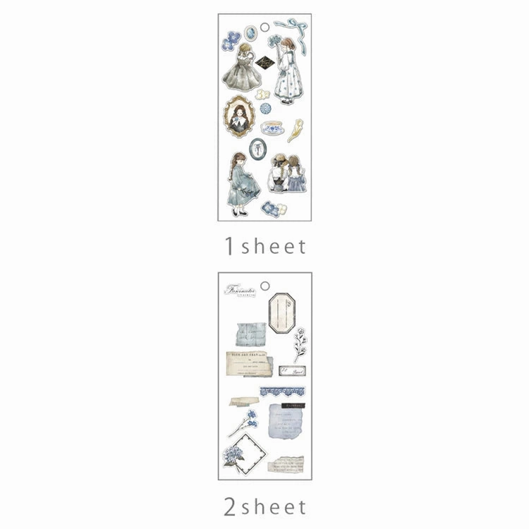 mini organic Q-Lia Ella Noire Blue Sticker Sheet