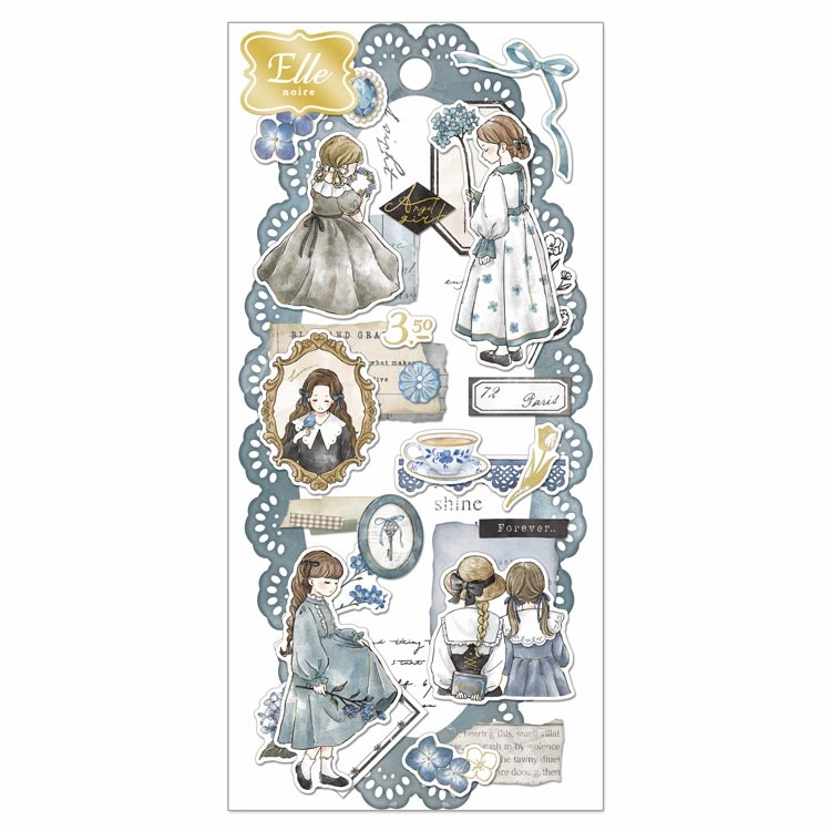 Q-Lia Ella Noire Blue Sticker Sheet glass