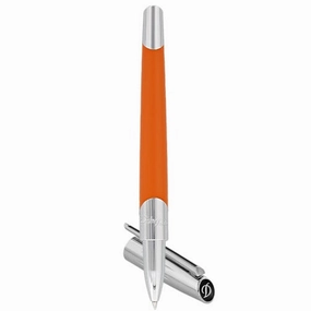 small biodegradable St Dupont Defi Millenium Matte Orange & Silver Rollerball Pen