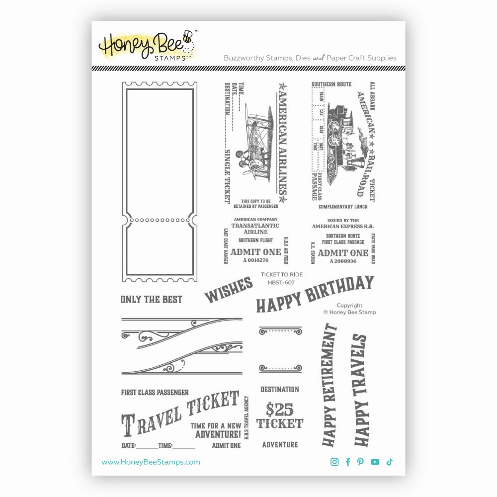 exclusive heatproof Ticket To Ride - 6X8 Stamp Set