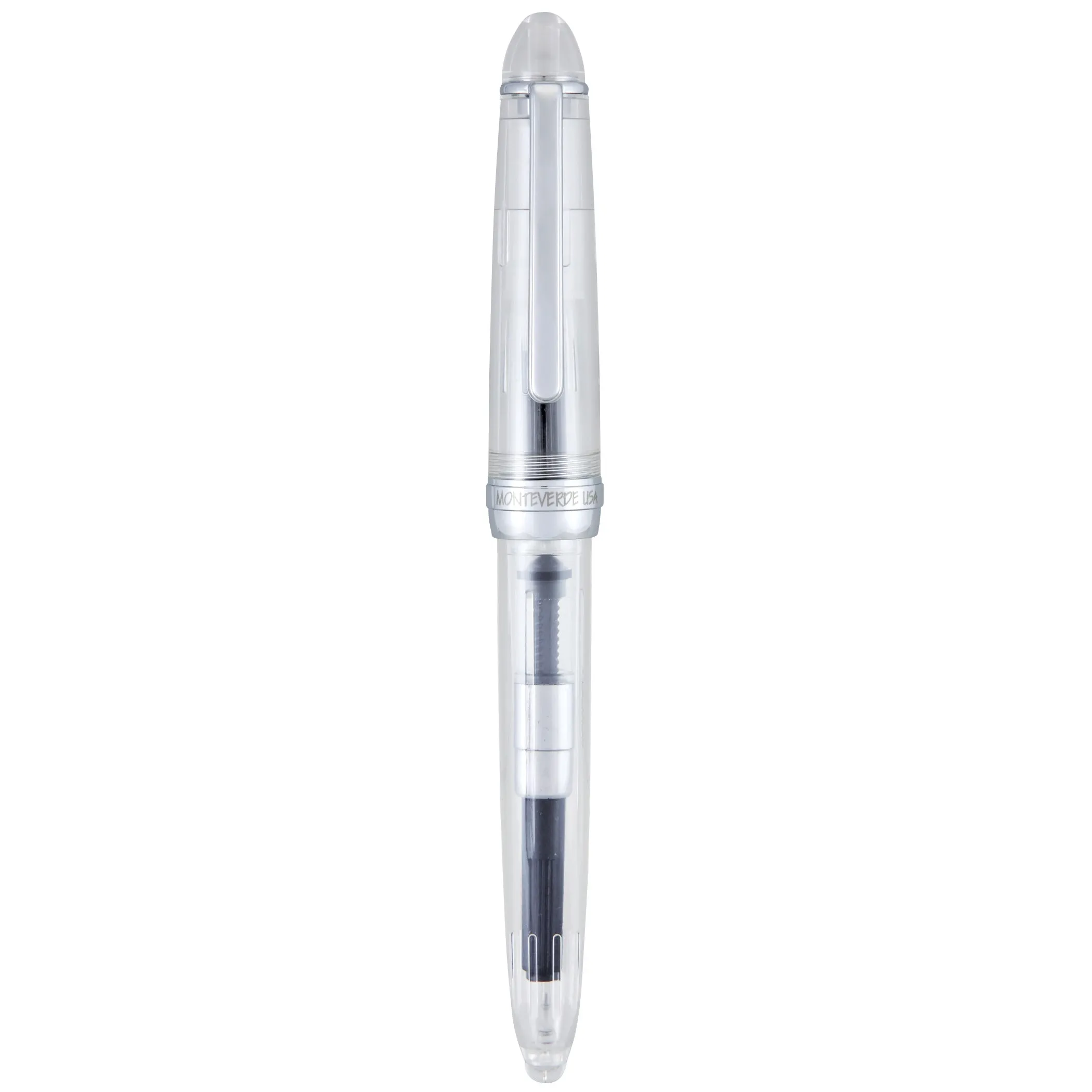 Monteverde Monza 3 Clear Fountain Pen (M, F, Flex) adjustable