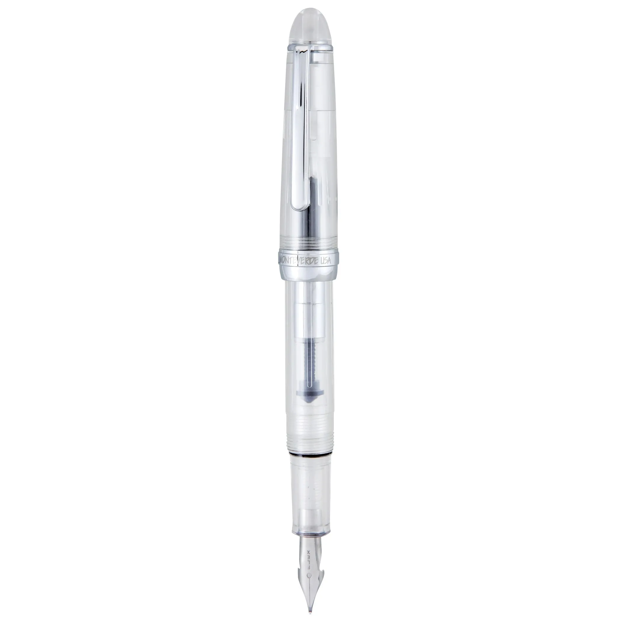 Monteverde Monza 3 Clear Fountain Pen (M, F, Flex) limited adjustable
