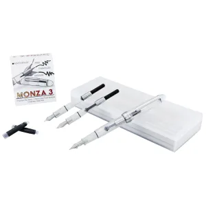 Monteverde Monza 3 Clear Fountain Pen (M, F, Flex) linen vintage