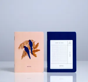 ceramic washable Season Paper Collection Parrots Mini Pocket Notebook - Blank And Grid