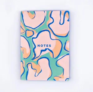 muted soft The Completist Overlay Flowers Notebook - Dot Grid
