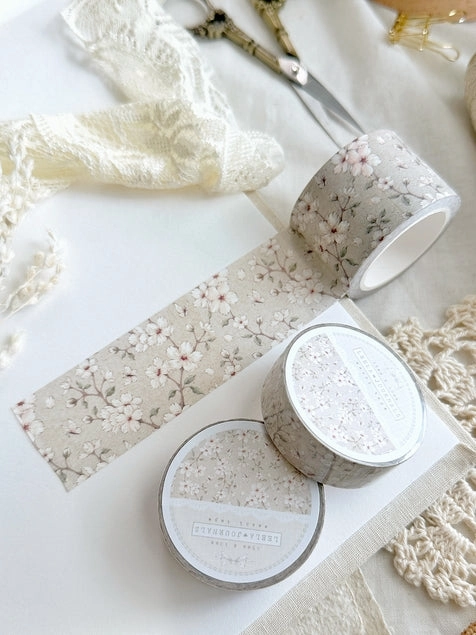 Beige Sakura Floral Washi Tape 30Mm bronze