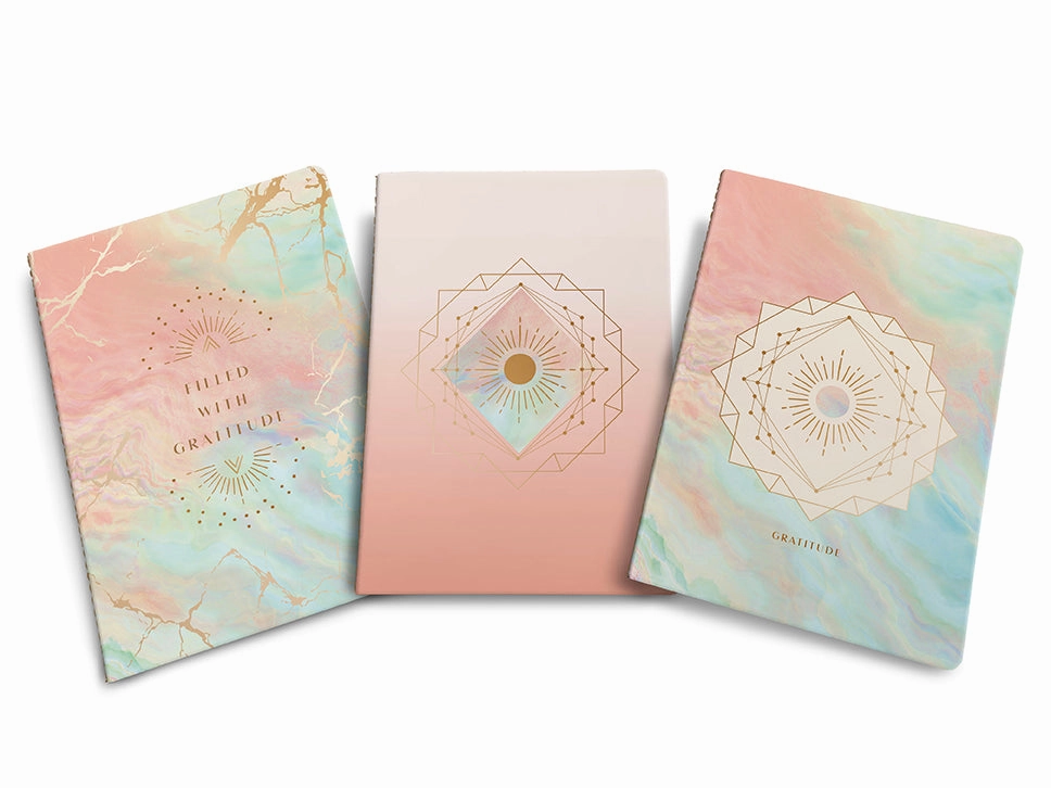 Gratitude Sewn Notebook Collection (Set Of 3) muted