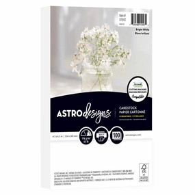 Neenah Astrodesigns 65Lb Cardstock 4.5"X6.5" 100/Pkg - Bright White sleek boxed