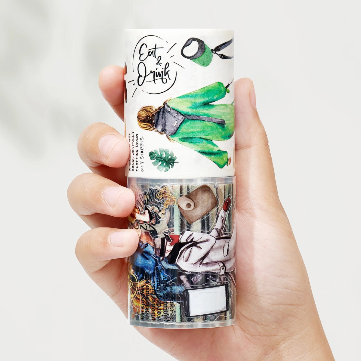 resin lightweight Pre-Cut Urban Wanderers Wide Washi / Pet Tape